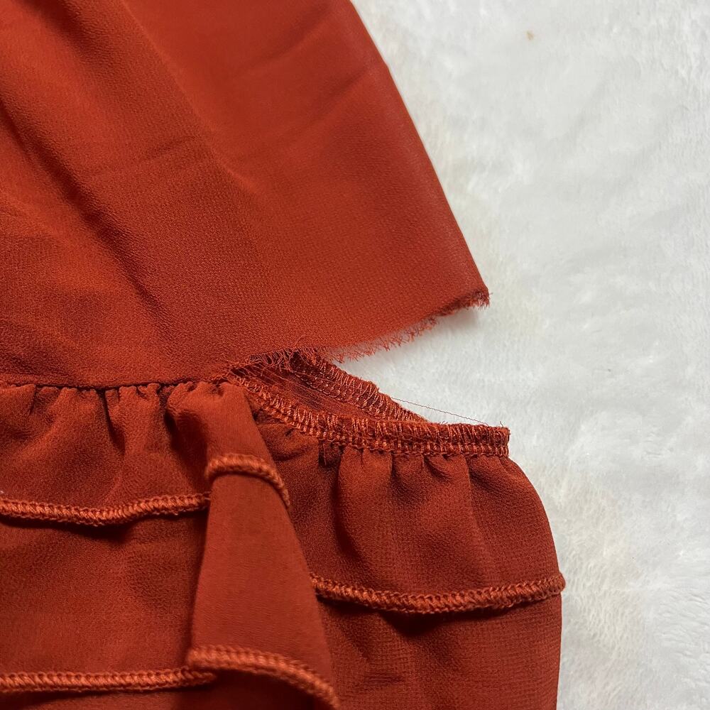 Lulu's Rust Red Ruffled Maxi Dress - Picture 11 of 11